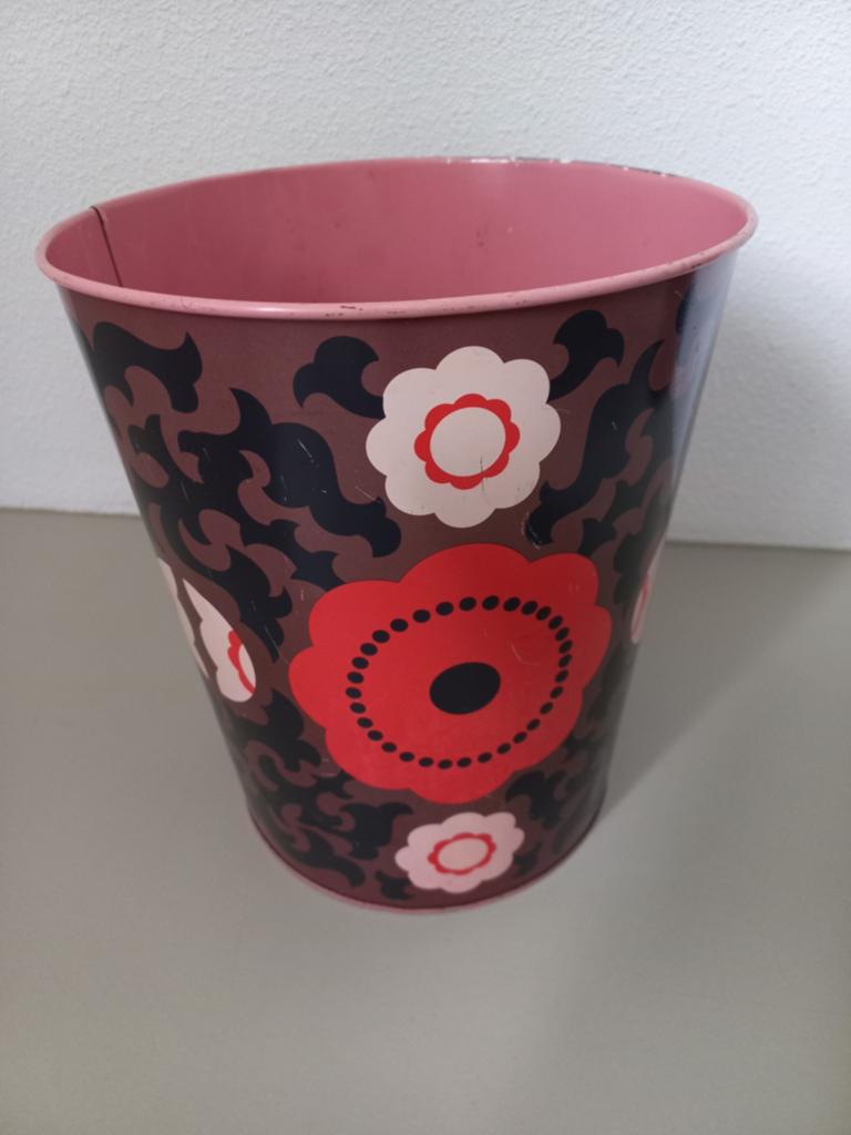 Vintage metalen prullenbak,  1970., Huis en Inrichting, Woonaccessoires | Prullenbakken, Ophalen, Gebruikt, Minder dan 10 liter
