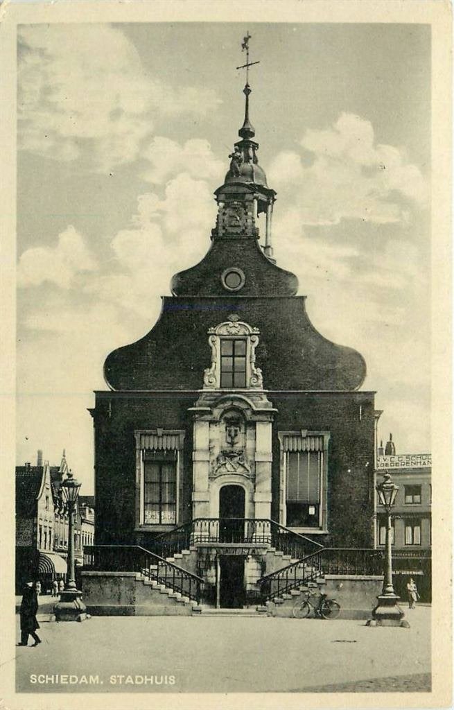 388-534-005 Schiedam Stadhuis, Verzenden, Voor 1920, Zuid-Holland