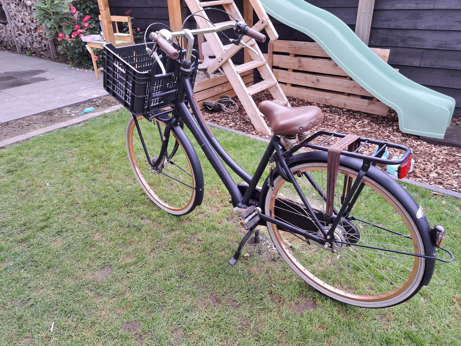 Cortina Damesfiets 28 inch met mandje - Blauw frame - Goede, Gebruikt, Velgrem, Versnellingen, 50 tot 53 cm