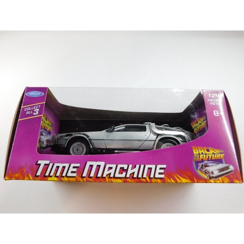 Welly DeLorean DMC Back To The Future RVS Look 1:24, Info@geerligsdejong.com, E&r Modelauto Geerligs/de Jong, Nieuw, Ophalen of Verzenden