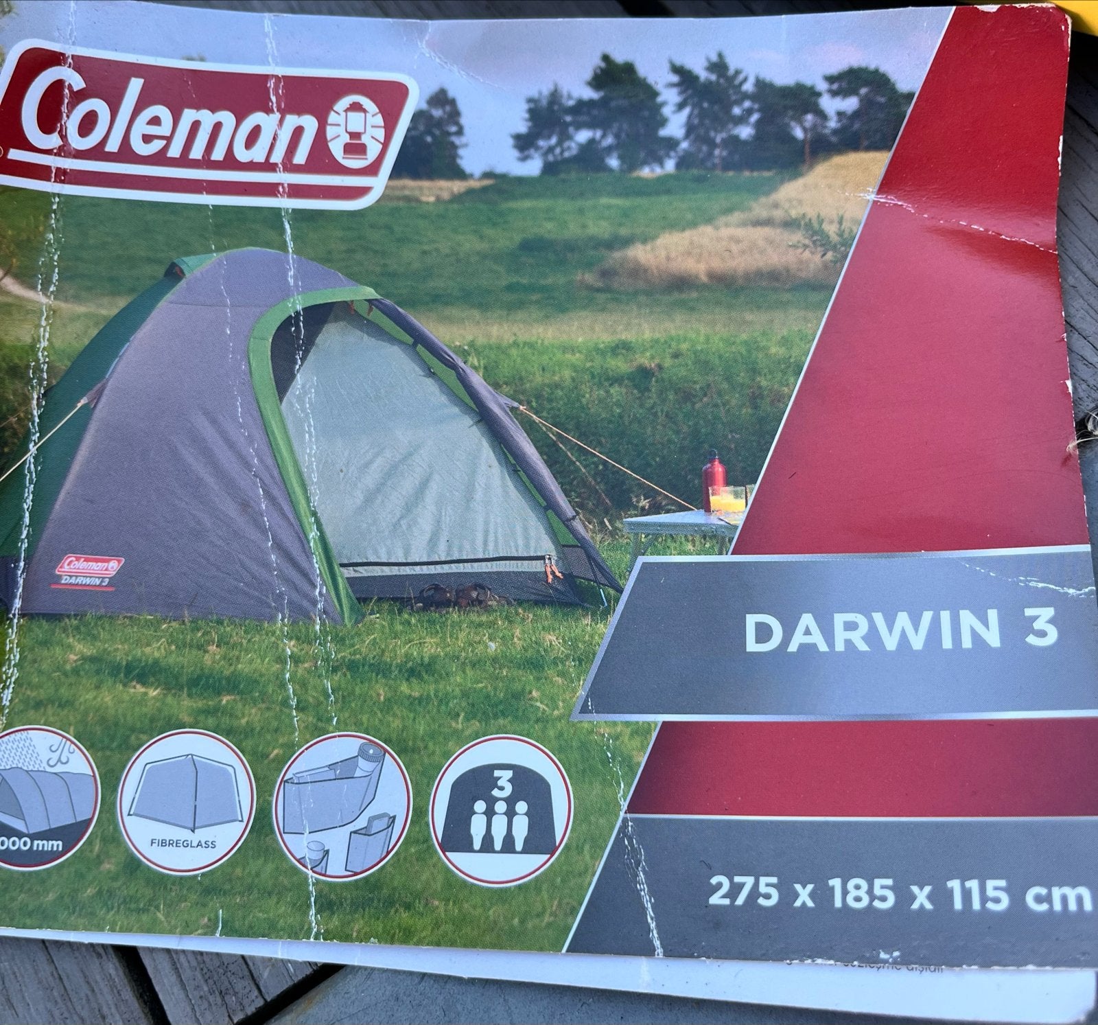 Coleman Darwin 3 Koepeltent - 3-persoons, Caravans en Kamperen, Ophalen, Gebruikt, Tot en met 3