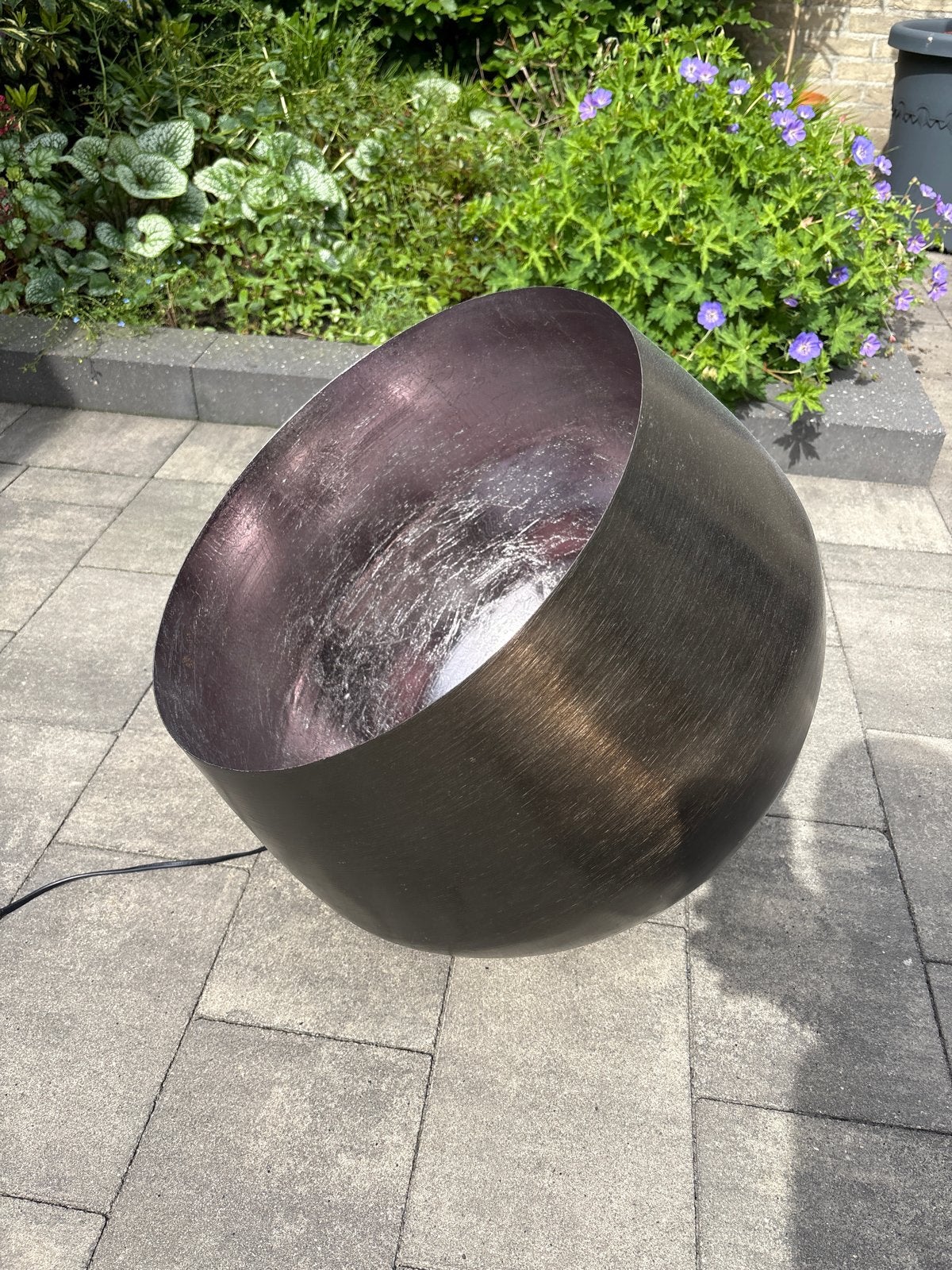 Moderne vloerlamp/sfeerlamp - donkerbrons/koper, Ophalen, Zo goed als nieuw