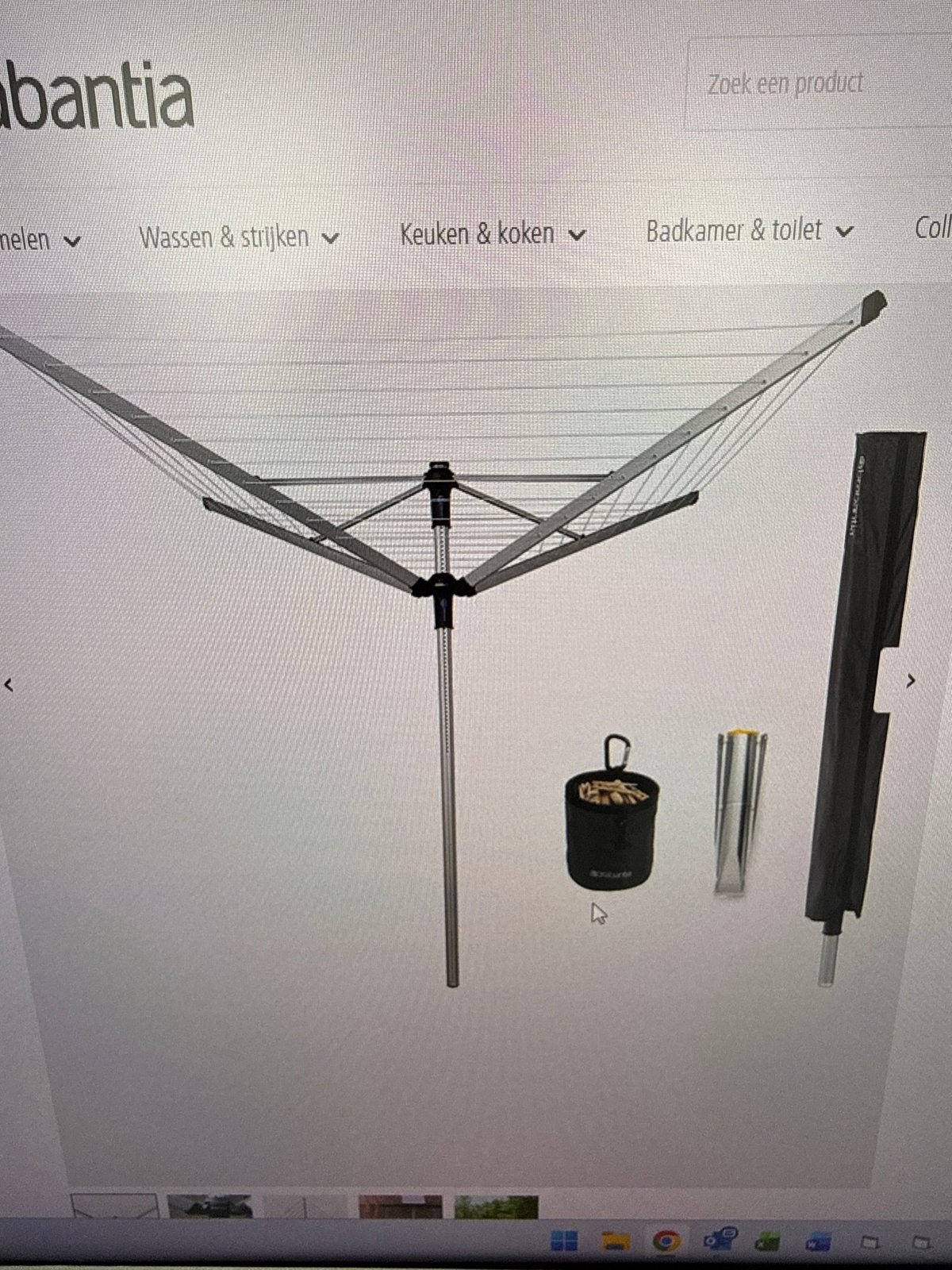 Brabantia Droogmolen met Hoes en Grondanker (Nieuw), Tuin en Terras, Droogmolens en Wasrekken, Ophalen of Verzenden, Nieuw, Droogmolen