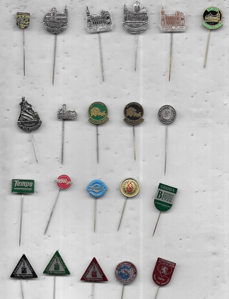 21 X DEN BOSCH S HERTOGENBOSCH VERSCHILLENDE SPELDEN OOK LOS, Verzamelen, Speldjes, Pins en Buttons, Ophalen of Verzenden, Gebruikt