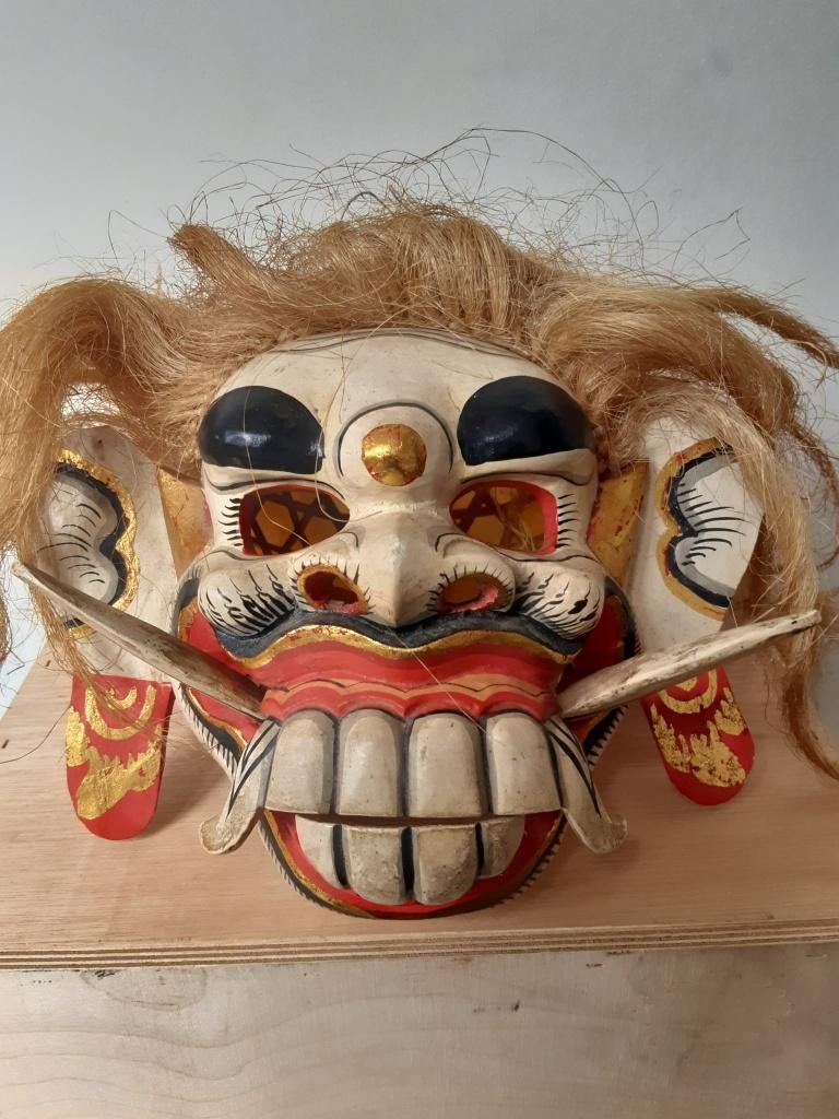Groot Indonesië Houten Masker, Ophalen, Handgemaakt, Masker, 20 - 50 cm