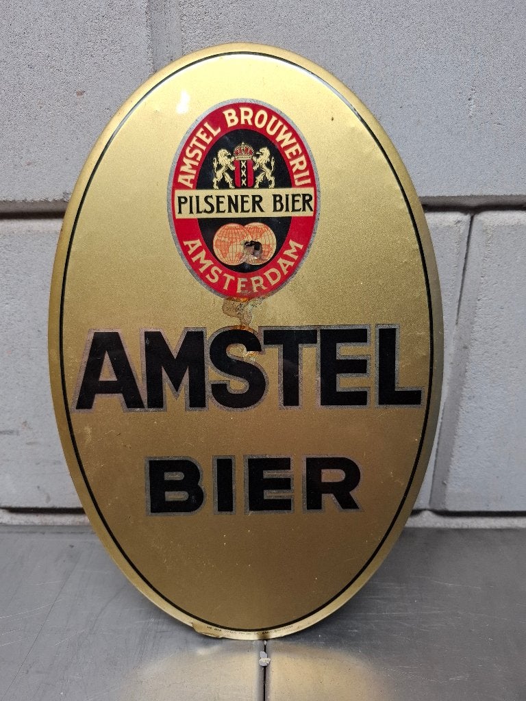 Amstel bier reclame, Ophalen, Gebruikt, Reclamebord