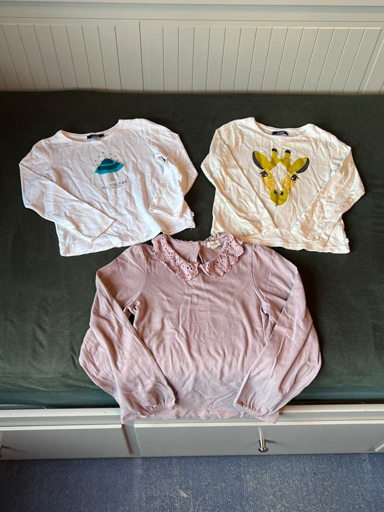 Meisjes shirtjes Okaidi/Newbie - maat 110/116/122/128, Kinderen en Baby's, Ophalen of Verzenden, Zo goed als nieuw, Meisje, Shirt of Longsleeve