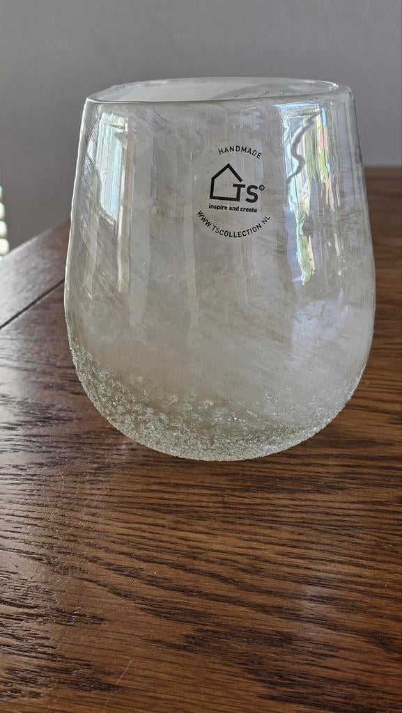 Mondgeblazen Ts Collection Bubble glazen vaas met glans, Ophalen of Verzenden