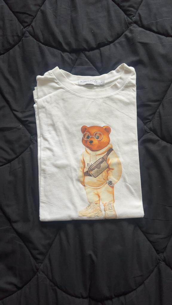 Baron Filou T-shirt met teddybeer print maat S, Kleding | Heren, T-shirts, Ophalen of Verzenden, Zo goed als nieuw, Maat 46 (S) of kleiner