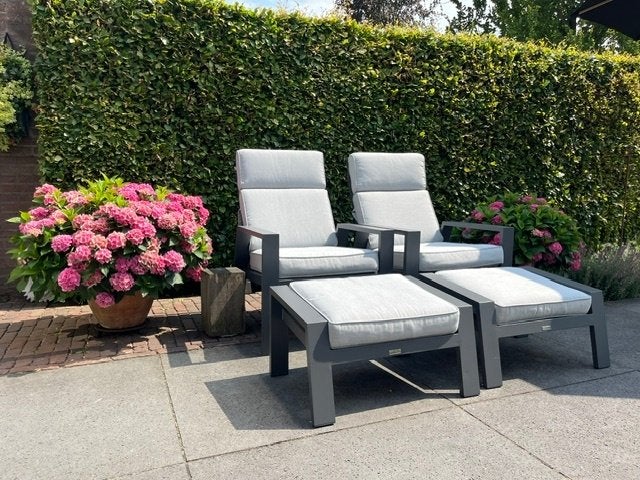 2 luxe comfortabele loungestoelen, Tuin en Terras, Stoel, Aluminium, Zo goed als nieuw, Loungeset