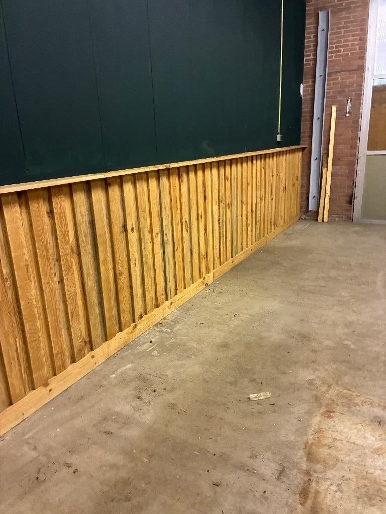 Houten lambrisering voor man cave o.i.d. potdeksel planken, Doe-het-zelf en Verbouw, Hout en Planken, Ophalen, Minder dan 25 mm