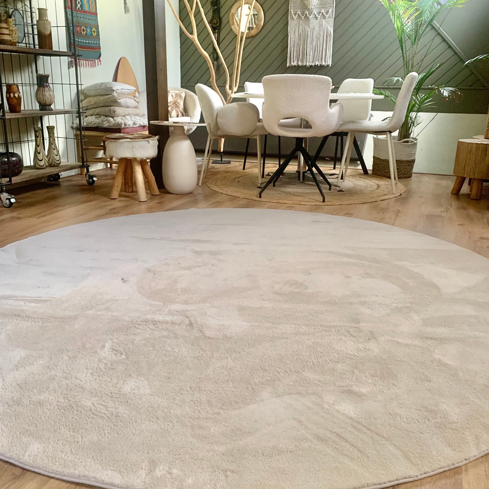 XXL Champagne - ultra soft vloerkleed - fotoshoot, Ophalen, Beige, Rond, 200 cm of meer