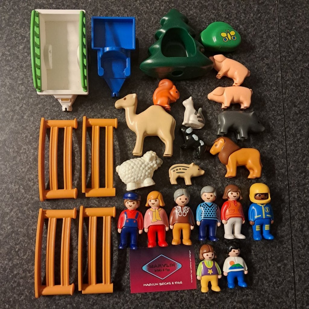 PLAYMOBIL 1.2.3. dieren en poppetjes bundel, Gebruikt, Losse onderdelen, Hiridostraat 5, 1101 CW Amsterdam, 1.2.3