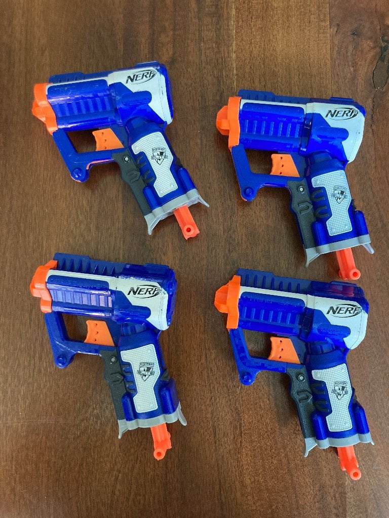 Nerf pistooltjes - set van 4, Ophalen of Verzenden, Gebruikt