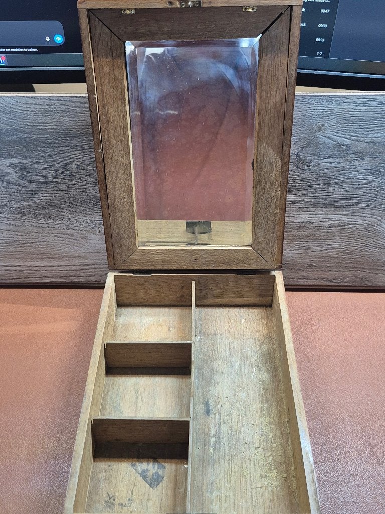Antieke Houten Scheerdoos, Antiek en Kunst, Ophalen of Verzenden
