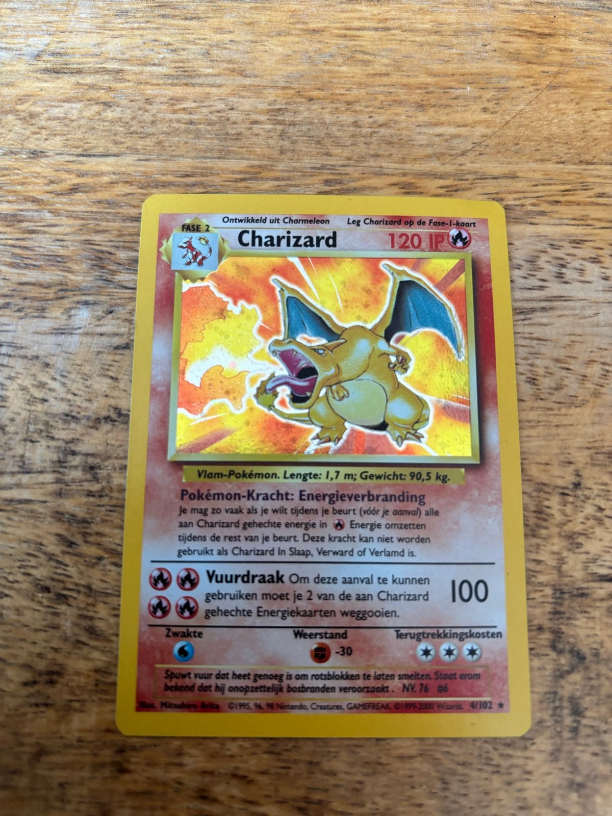 Charizard Pokémon kaart (Nederlands) - Base Set, Hobby en Vrije tijd, Verzamelkaartspellen | Pokémon, Ophalen of Verzenden, Gebruikt