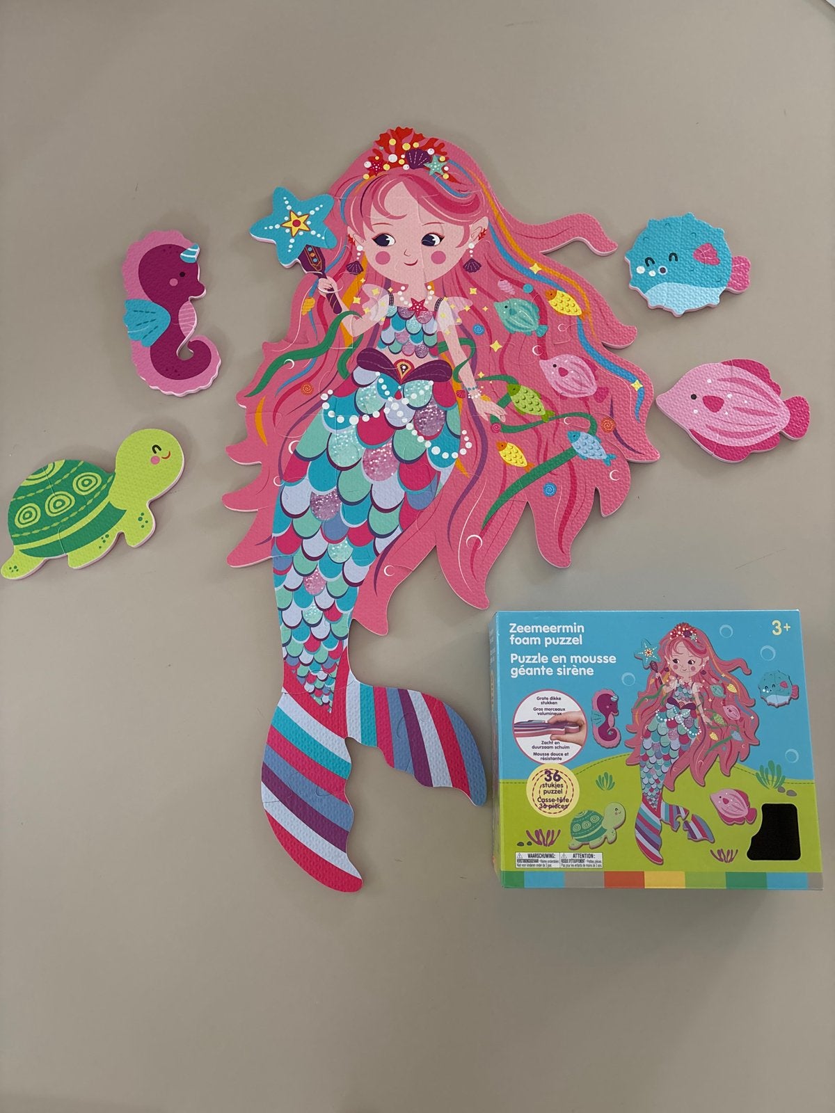 Mega groot zeemeermin foam puzzel - perfecte conditie, Ophalen of Verzenden, 10 tot 50 stukjes, Zo goed als nieuw, 2 tot 4 jaar
