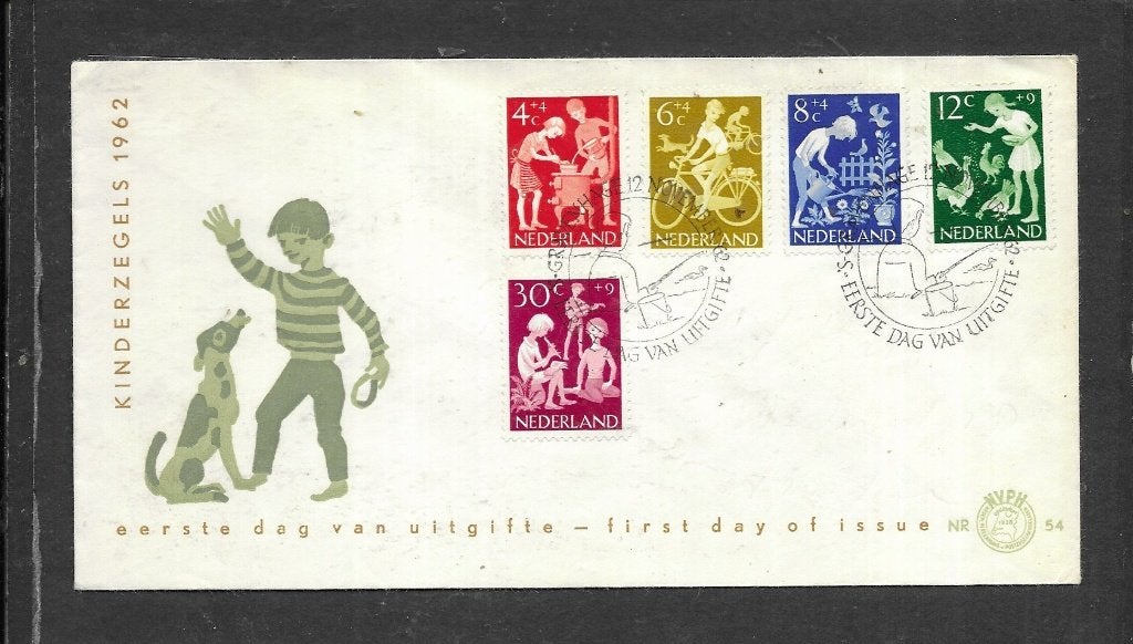 Nederland, FDC 1962, gestempeld, ongeadresseerd, Verzenden, Gestempeld