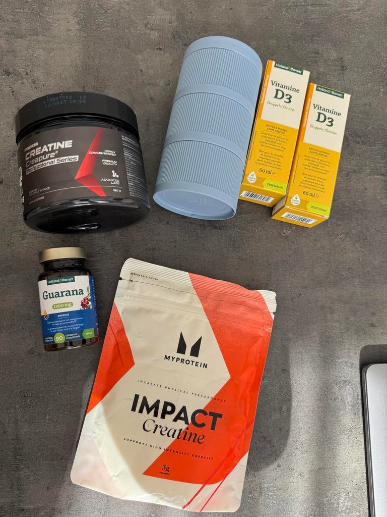 Sportsupplementen Bundel: Creatine, Vitamine D3, Guarana, Sport en Fitness, Gezondheidsproducten en Wellness, Ophalen of Verzenden