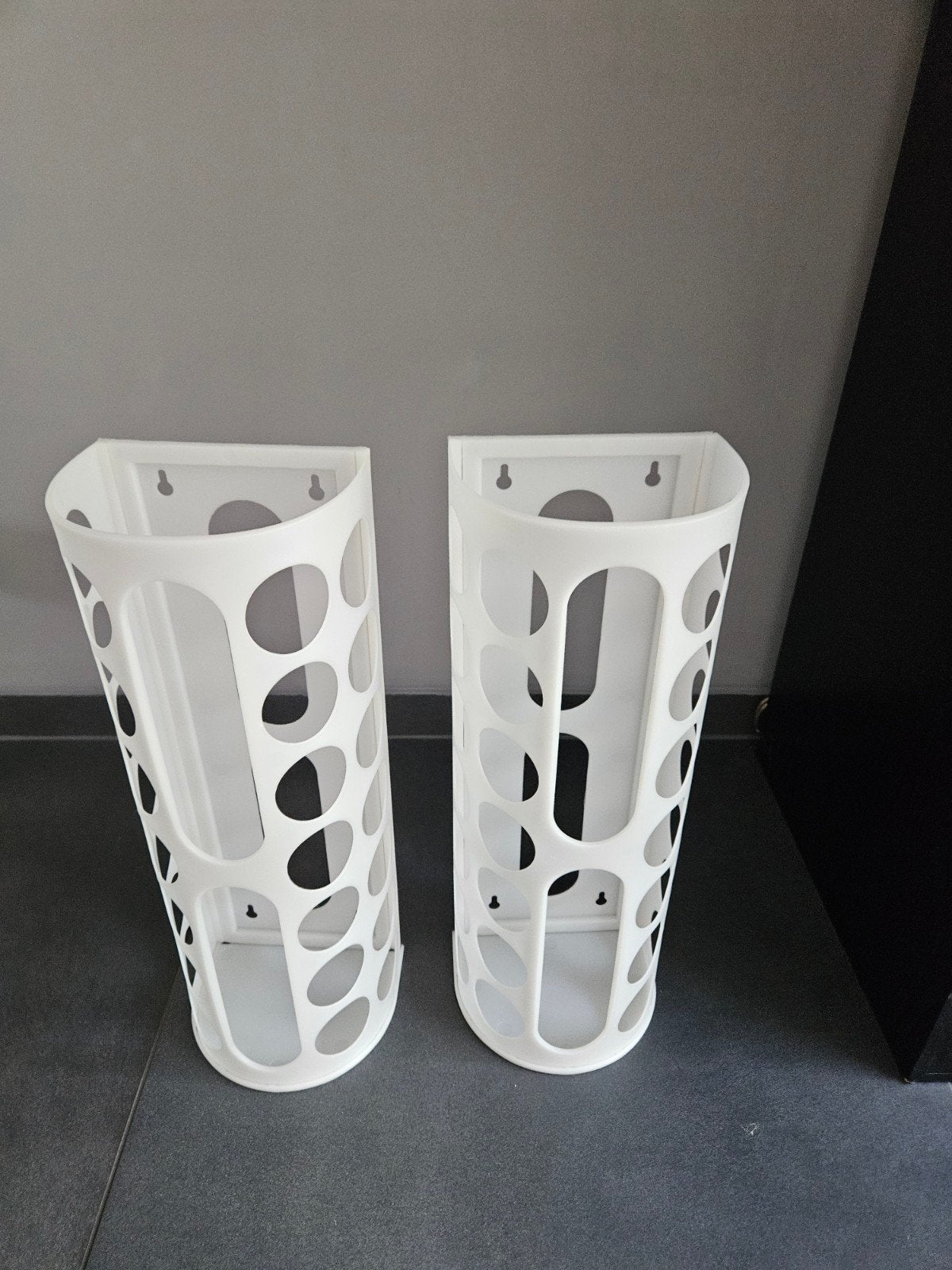 2x Witte plastic zakkenhouders voor aan de muur, Ophalen, Gebruikt, Kunststof, Modern