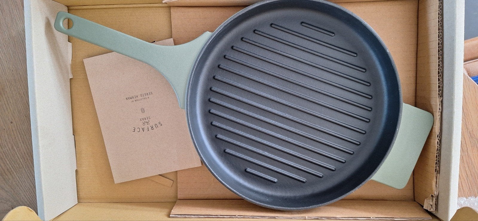 Nieuwe gietijzer grillpan groen Surface Serax Sergio Herman, Ophalen, Nieuw, Gietijzer