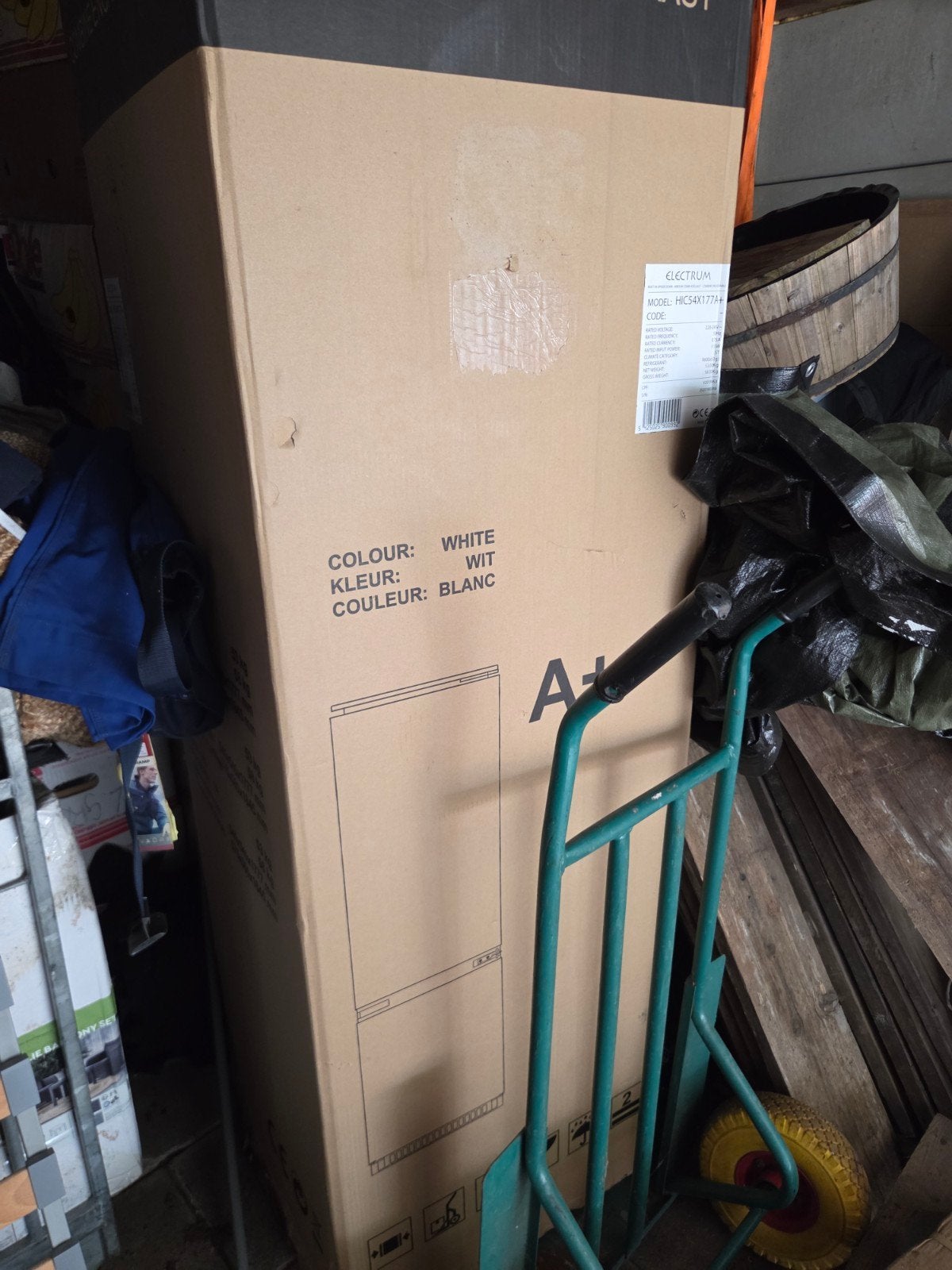 Electrum HIC54X177A+ Inbouw Combi Koelkast Wit, Ophalen, 200 liter of meer, 60 cm of meer, Nieuw