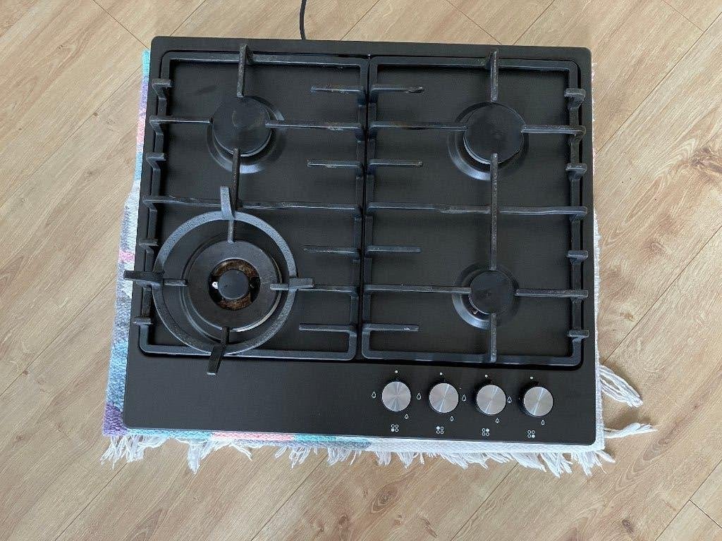Ikea Livslaga HBT L00 G gaskookplaat zwart, Ophalen, Gebruikt, 4 kookzones, Inbouw