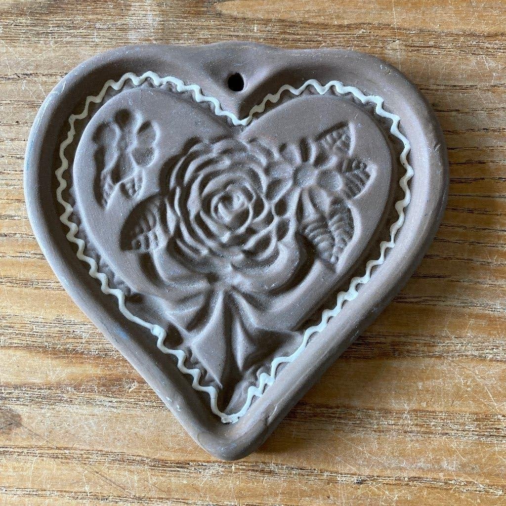 Vintage terracotta aardewerk Hartstone USA koekvorm hart, Ophalen of Verzenden