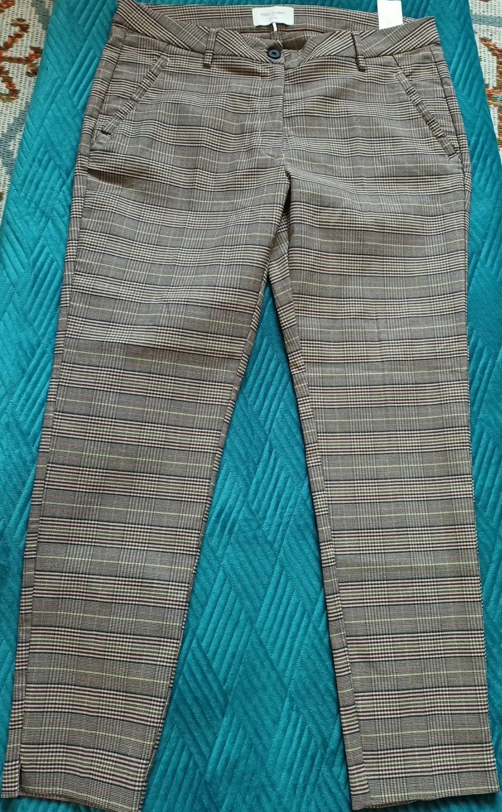 Nieuwe FREE/QUENT geruite broek - Maat XXL, Kleding | Dames, Beige, Maat 46/48 (XL) of groter, Nieuw, Ophalen of Verzenden