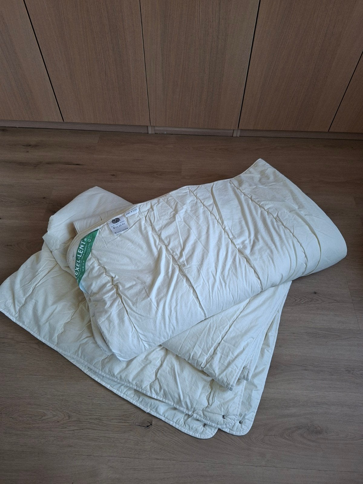 4 seizoenen dekbed texels schapenwol 240x220, Ophalen, Gebruikt, Ademend, Beige