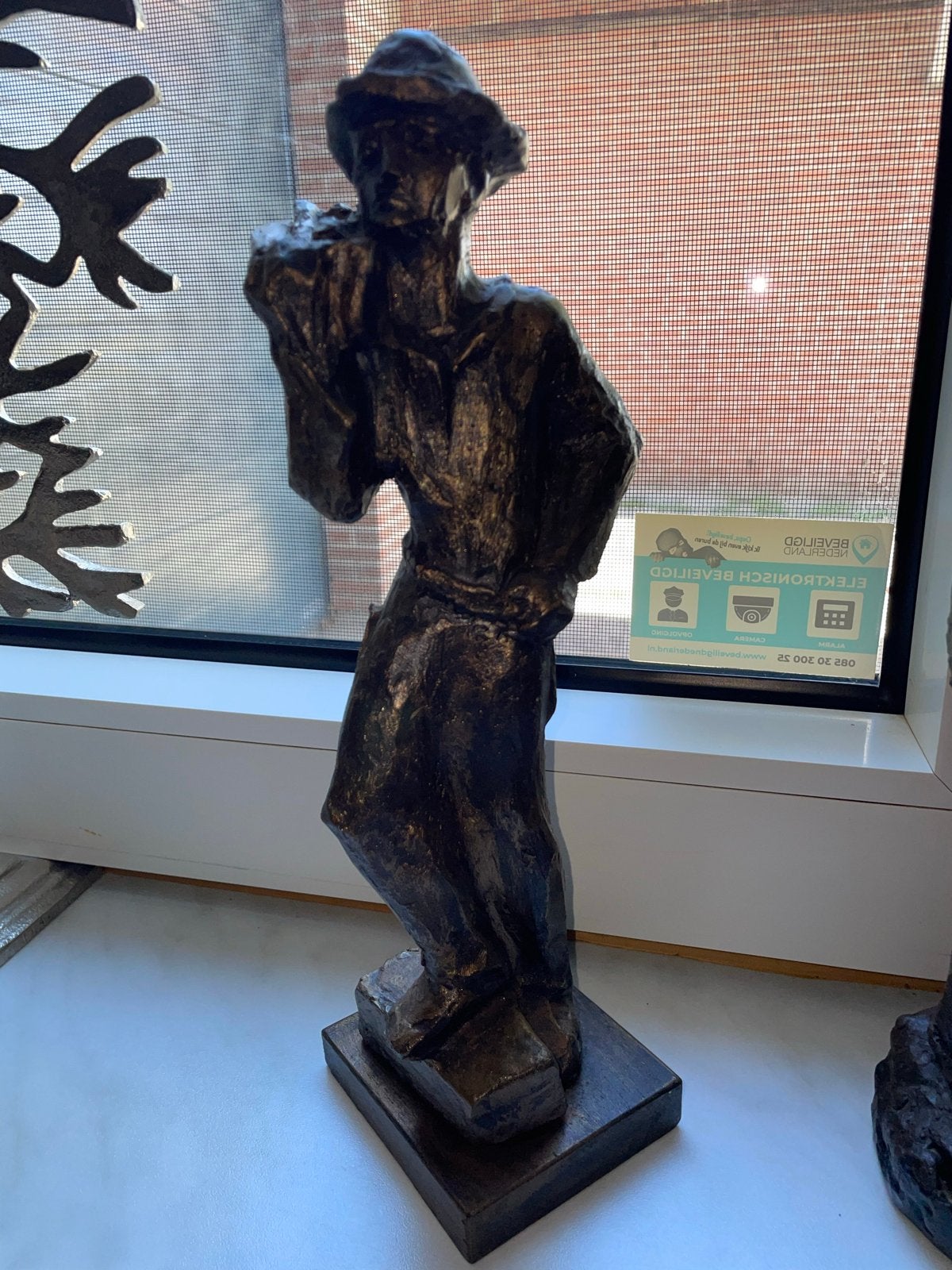 Bronzen beeld van een mijnwerker, Antiek en Kunst, Kunst | Beelden en Houtsnijwerken, Ophalen of Verzenden, 20 - 50 cm, Beeld