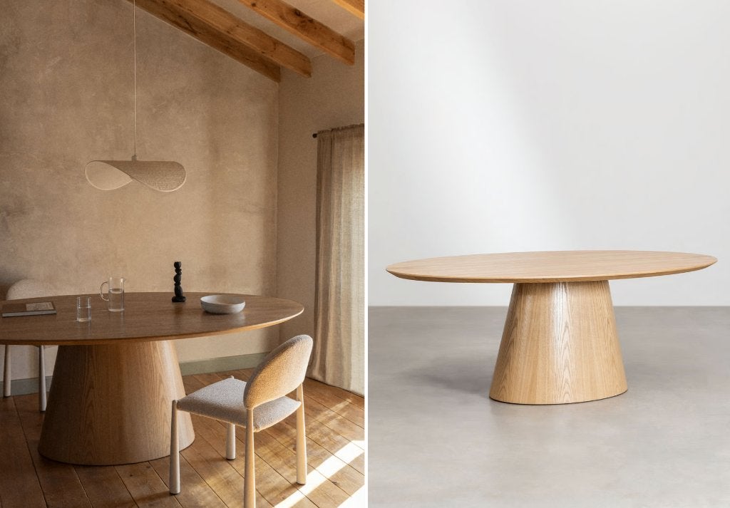 SKLUM Aura Ovale eettafel, Ophalen, 100 tot 150 cm, Modern, design, scandi, japandi, 200 cm of meer