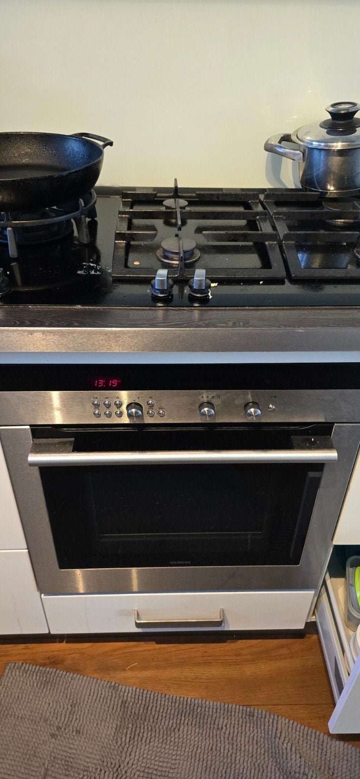 Siemens Inbouw Gasfornuis met Oven - Zo goed als nieuw, Witgoed en Apparatuur, Ophalen, Hete lucht, 4 kookzones, Zo goed als nieuw