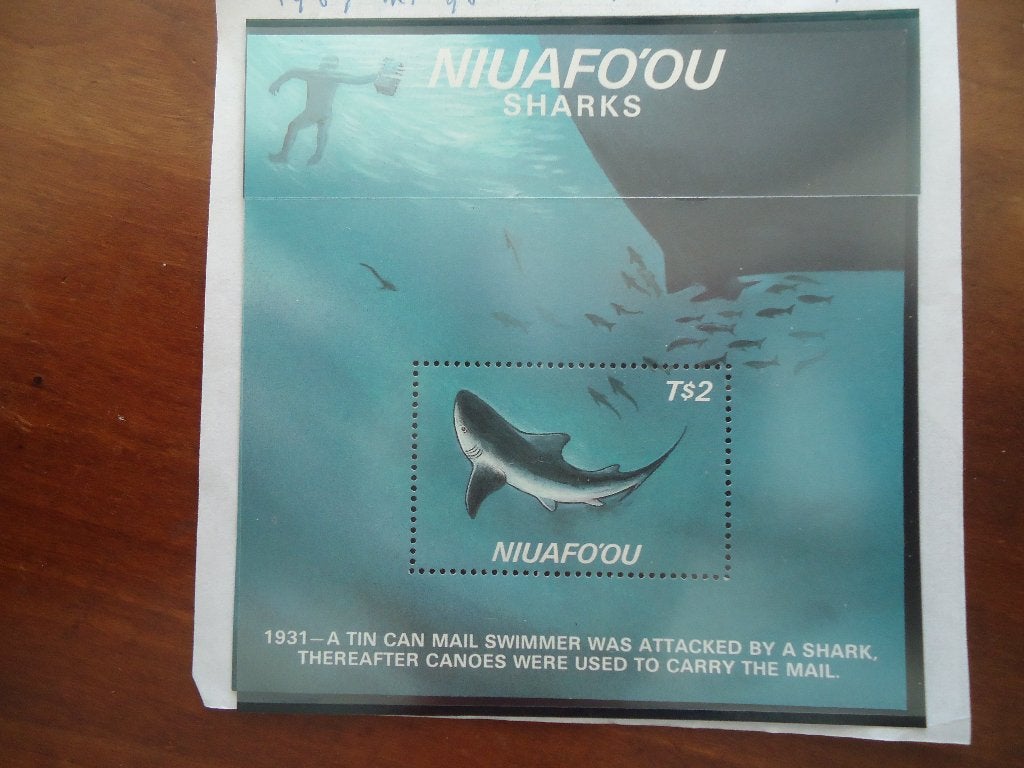 Vis haai Niuafo'ou 1987, mi. 98=blok 5 postfris, Ophalen of Verzenden, Postfris, Dier of Natuur