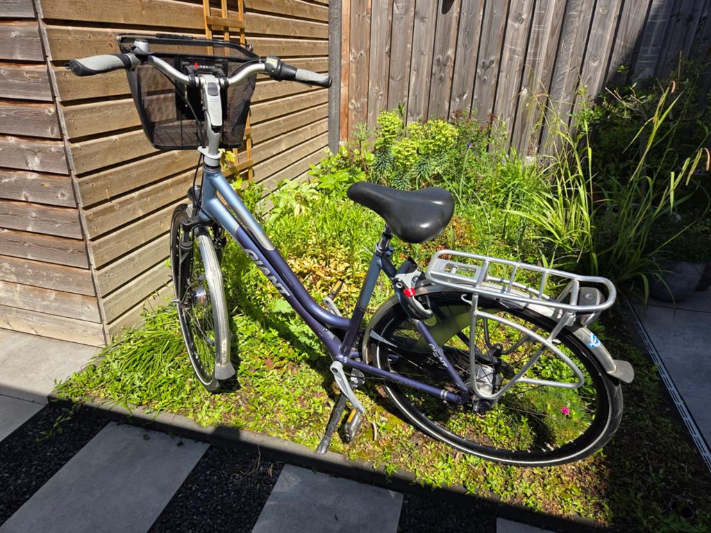 Giant Jubilee DX damesfiets maat M ~53cm Blauw metalic, Ophalen, Minder dan 10 versnellingen, Gebruikt, Vering