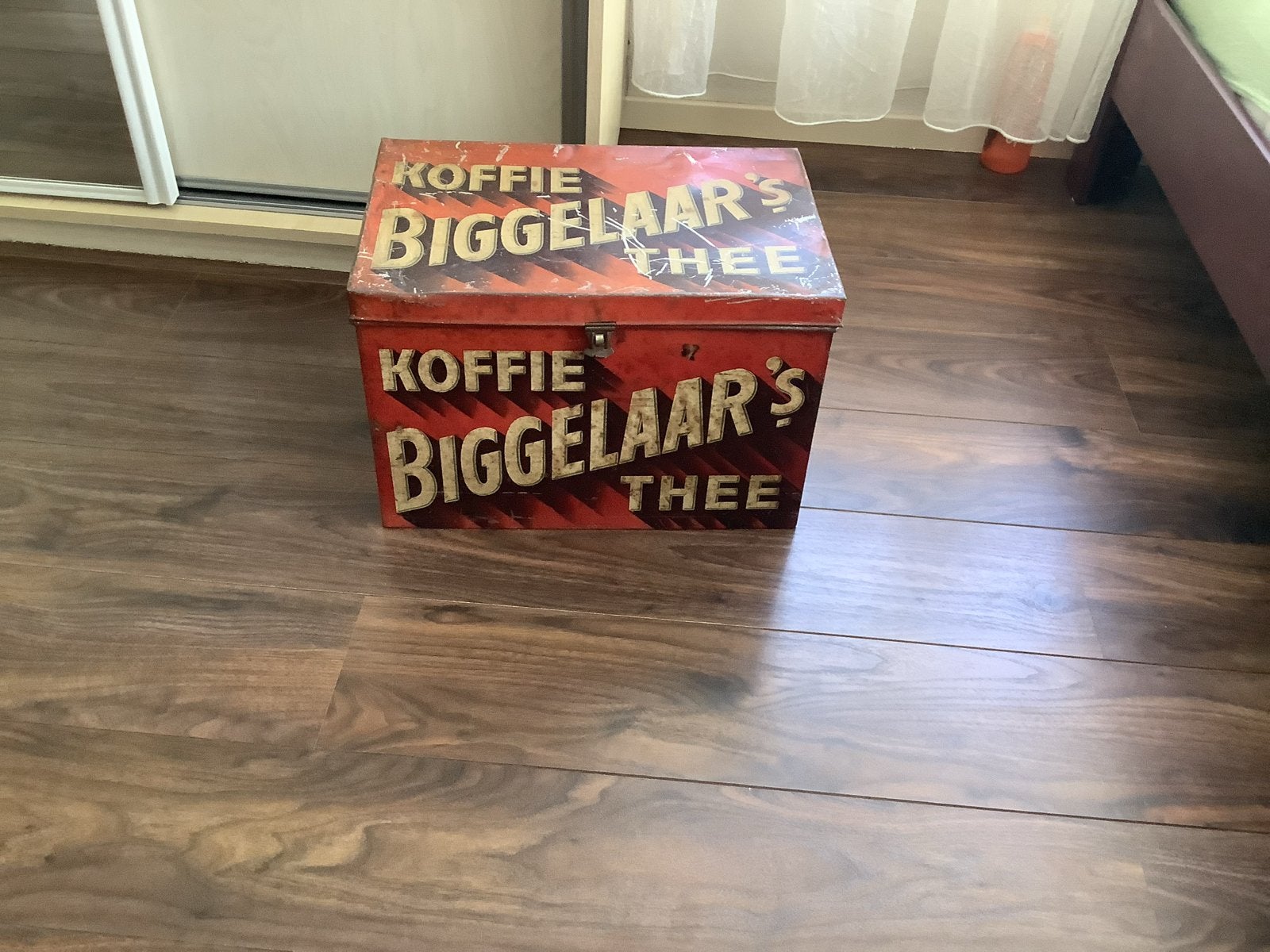 Zeldzaam Antiek KOFFIE BIGGELAAR'S THEE Winkelblik, Verzamelen, Blikken, Ophalen of Verzenden, Gebruikt, Koffie, Overige merken