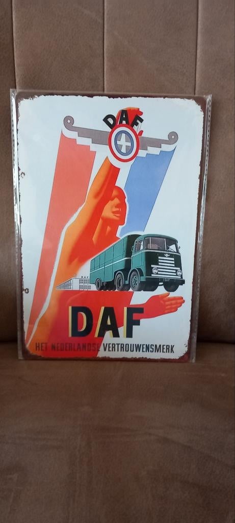 DAF Blikken Bord 20x30 cm - Nieuw Reclamebord, Ophalen of Verzenden, Nieuw, Reclamebord