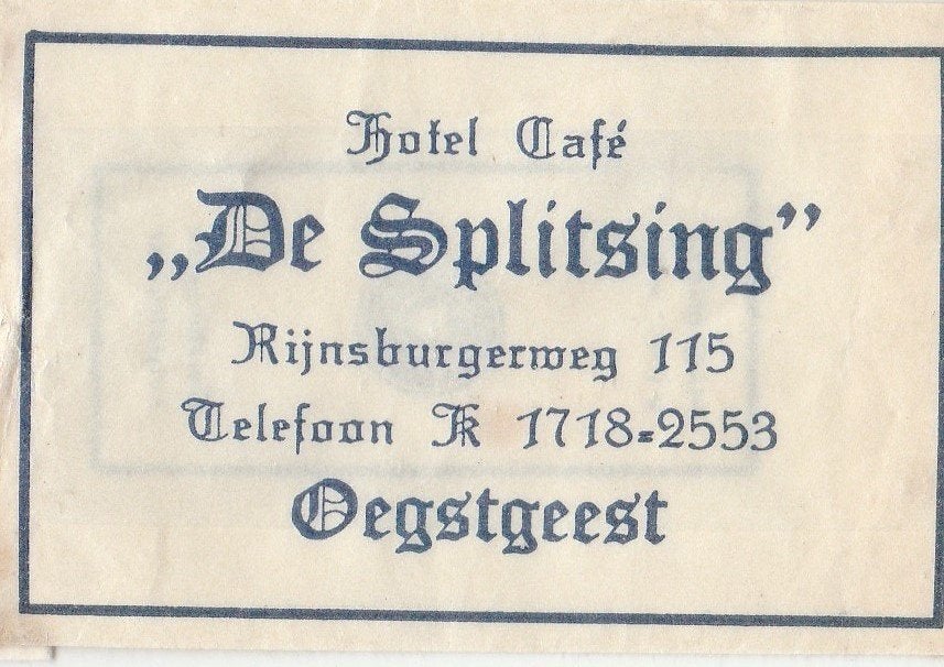 De Splitsing Rijnsburgerweg Oegstgeest, Ophalen of Verzenden