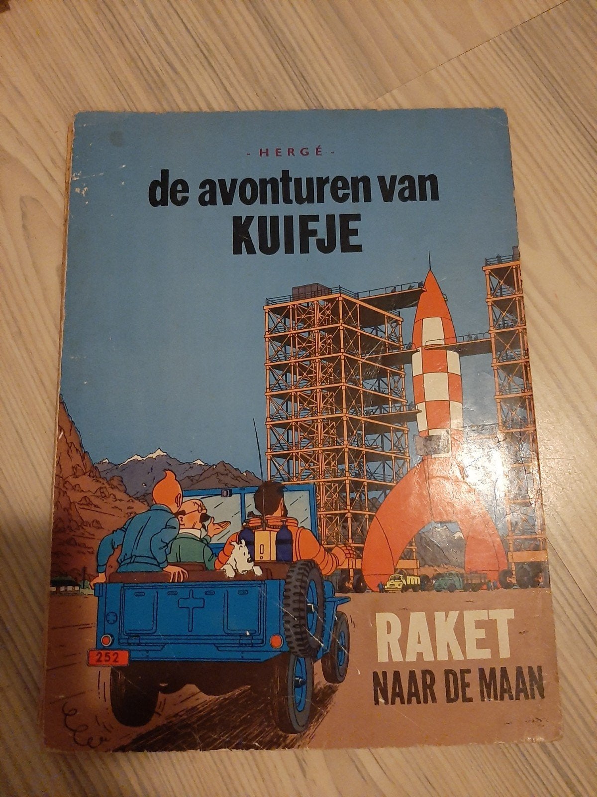 Kuifje: Raket naar de Maan (rug los), Eén stripboek, Ophalen of Verzenden, Gelezen, Hergé