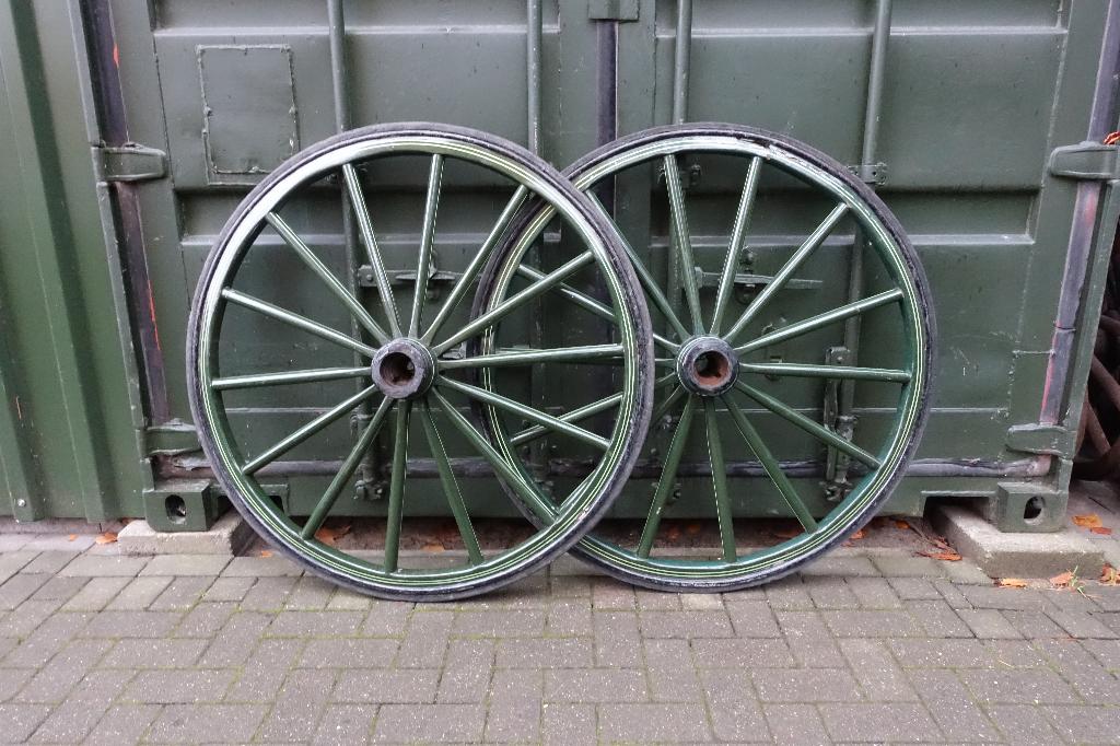 Wagenwiel, houten wagenwielen, set van 2, ø110 cm. KIJK NU!, Antiek en Kunst, Curiosa en Brocante, Ophalen