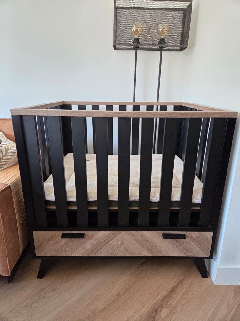Interbaby box met lade Lancaster, met boxmatras en boxkleed, Ophalen, Zo goed als nieuw, Rechthoekig, Boxkleed