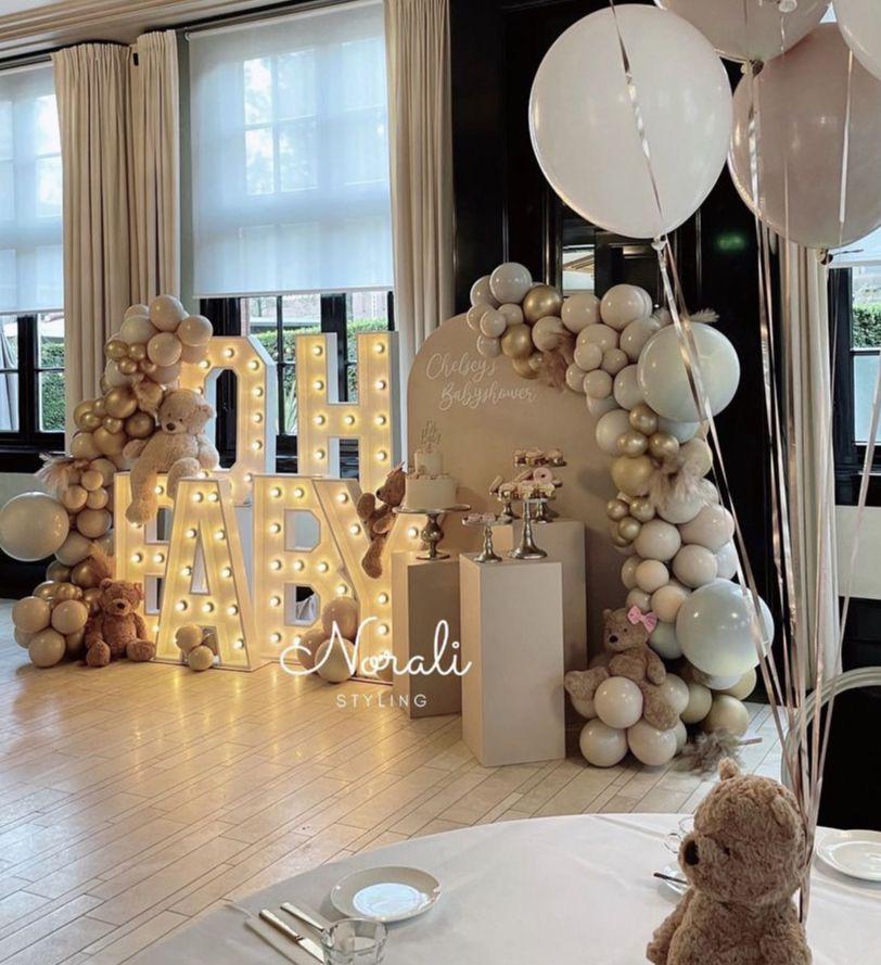 Oh Baby - Lichtletters - Babyshower - Styling - Verhuur, Ophalen, Zo goed als nieuw, Geboorte of Huwelijk