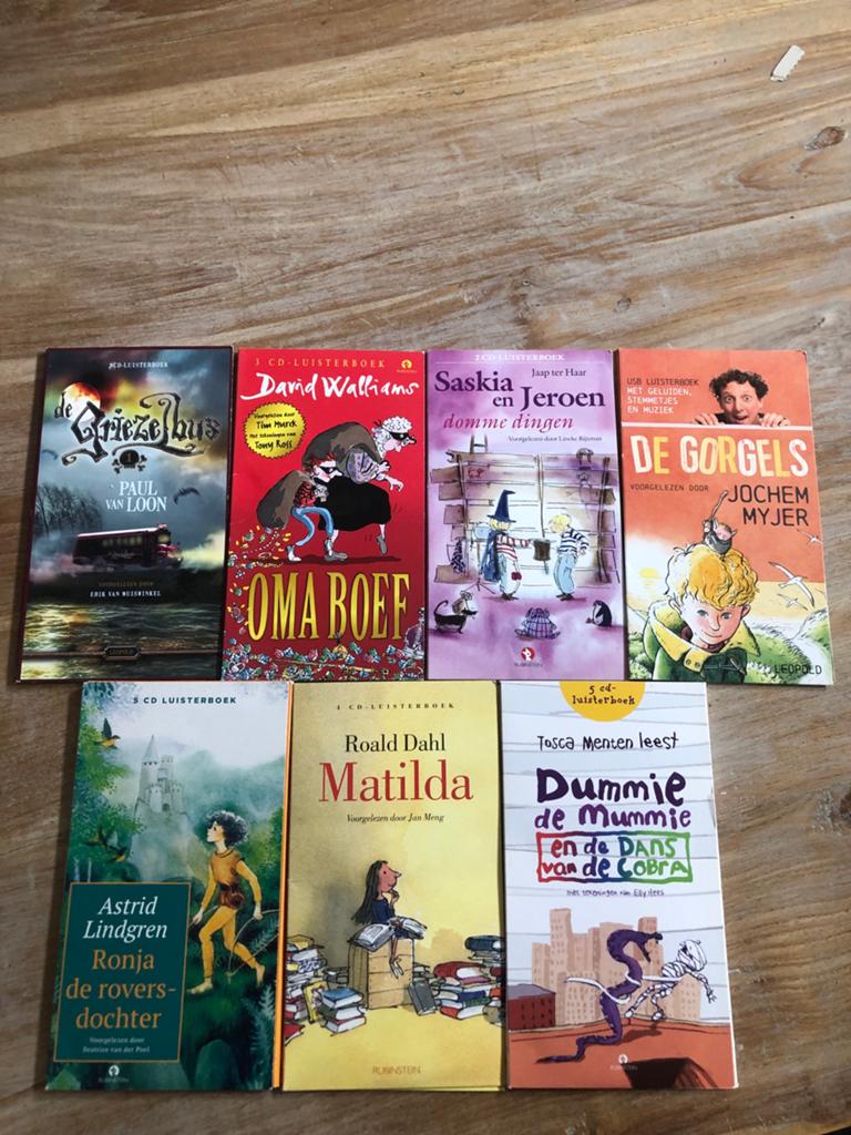 Diverse luisterboeken, 7 stuks €15 of €3,50 per stuk, Cd's en Dvd's, Ophalen, Gebruikt, Boxset, Verhaal of Sprookje