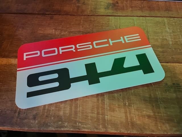 PORSCHE 914  - reclamebord kunststof 30x15cm., Ophalen of Verzenden, Zo goed als nieuw, Auto's