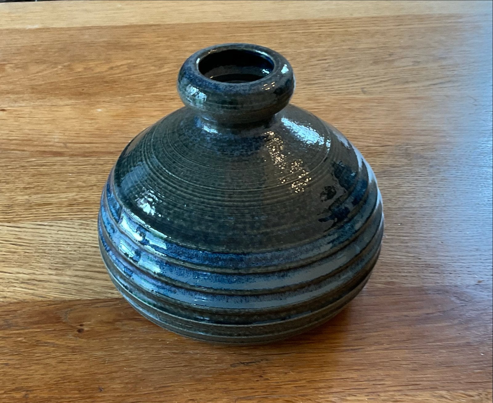 Keramische vaas, blauw/groen - Klaas Fenne de Leeuwe, Ophalen