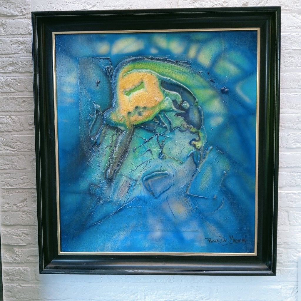 Abstract werk kunstsschilder Peter De Meyer, Ophalen