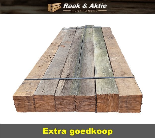6 Hardhouten palen 15x15 cm 2.50 m lang - nr: HB241, Ophalen, 180 tot 250 cm, Palen, Hardhout