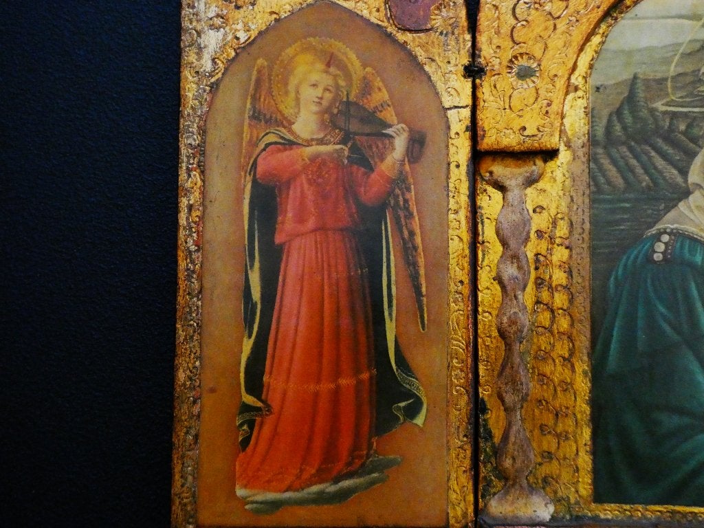 Drieluik Triptiek icoon naar Filippo Lippi Maria 2 engelen, Ophalen of Verzenden