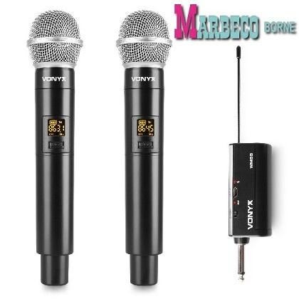 Draadloze Dual UHF microfoon, Plug and Play, WM552, Accu, Muziek en Instrumenten, Vonyx, Overige typen, Nieuw, Info@marbeco.nl