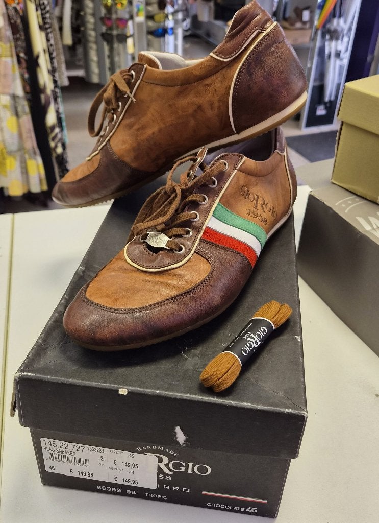 Giorgio 1958 Vlag Sneaker - Bruin Leer, Maat 46 nr 51515, Bruin, Onbekend, Giorgio 1958, Ophalen of Verzenden